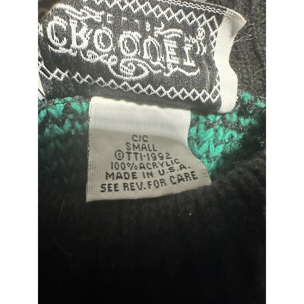 Vintage 1992 Croquet Club Acrylic Knit Pullover Turtleneck M Bright Colors - Picture 5 of 6